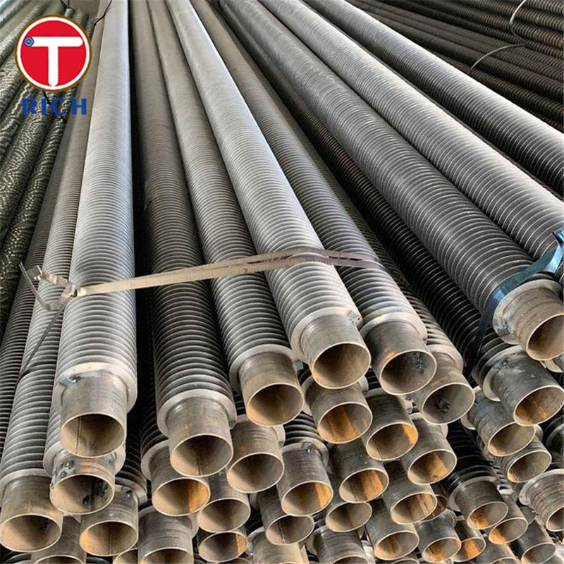 Перекрывающиеся L-образные оребренные трубы из углеродистой стали типа LL с геликоидально навитыми ребрами и высокой теплопроводностью для теплообменников